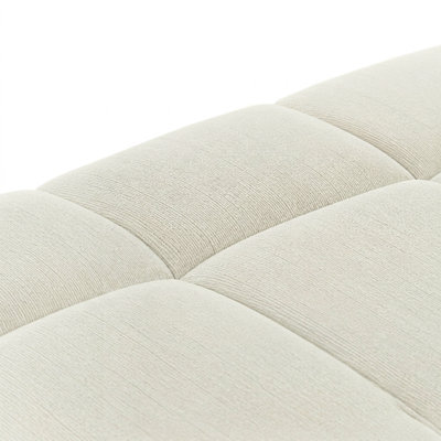 Base de lit tapissier grand capitonnée avec tête de lit rembourrée, base de lattes en métal à profil bas, cadre rembourré anti-collision, aucun sommier tapissier requis