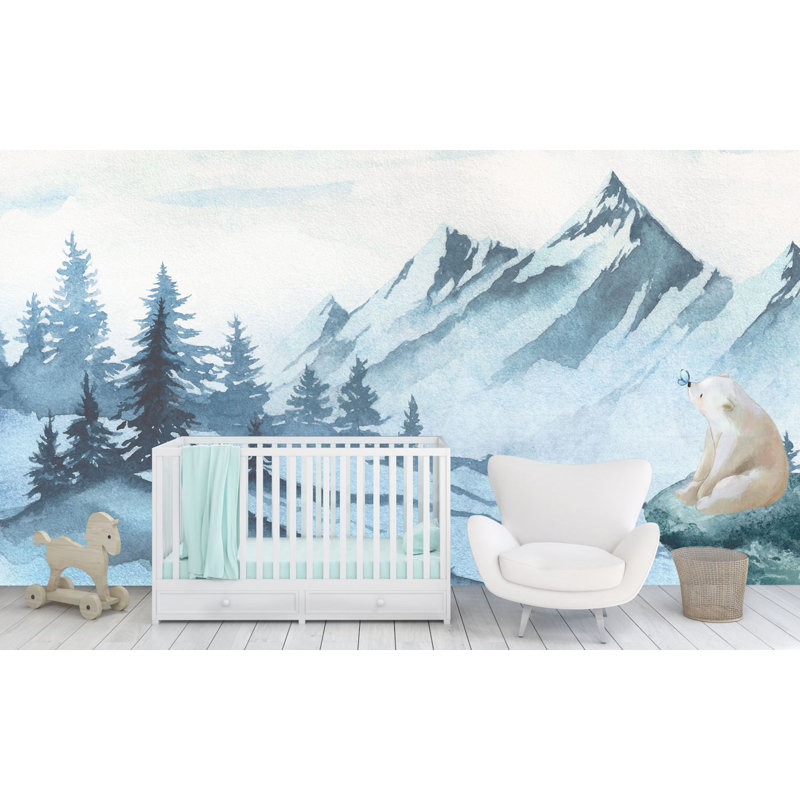 Papier peint amovible de paysage d'hiver, L 9 po x l 15 po