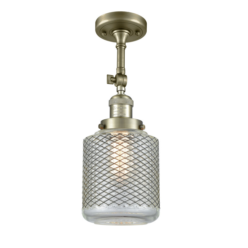 Plafonnier semi-encastré 1 lumière 6 po Iyana, Laiton antique, Ampoule non incluse