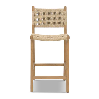 Yvaine Franc 25" Teak Patio Bar Stool