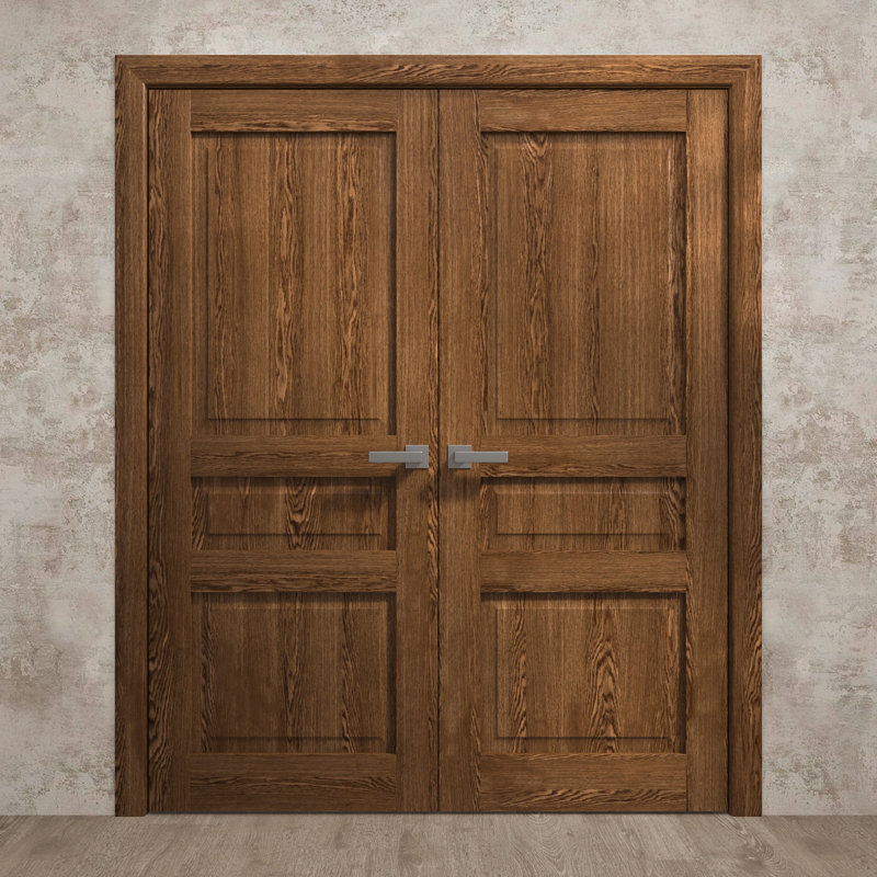Portes doubles intérieures intérieures | Ego 5012 | Cadre de panneau intérieur en bois massif | Portes modernes pour placard