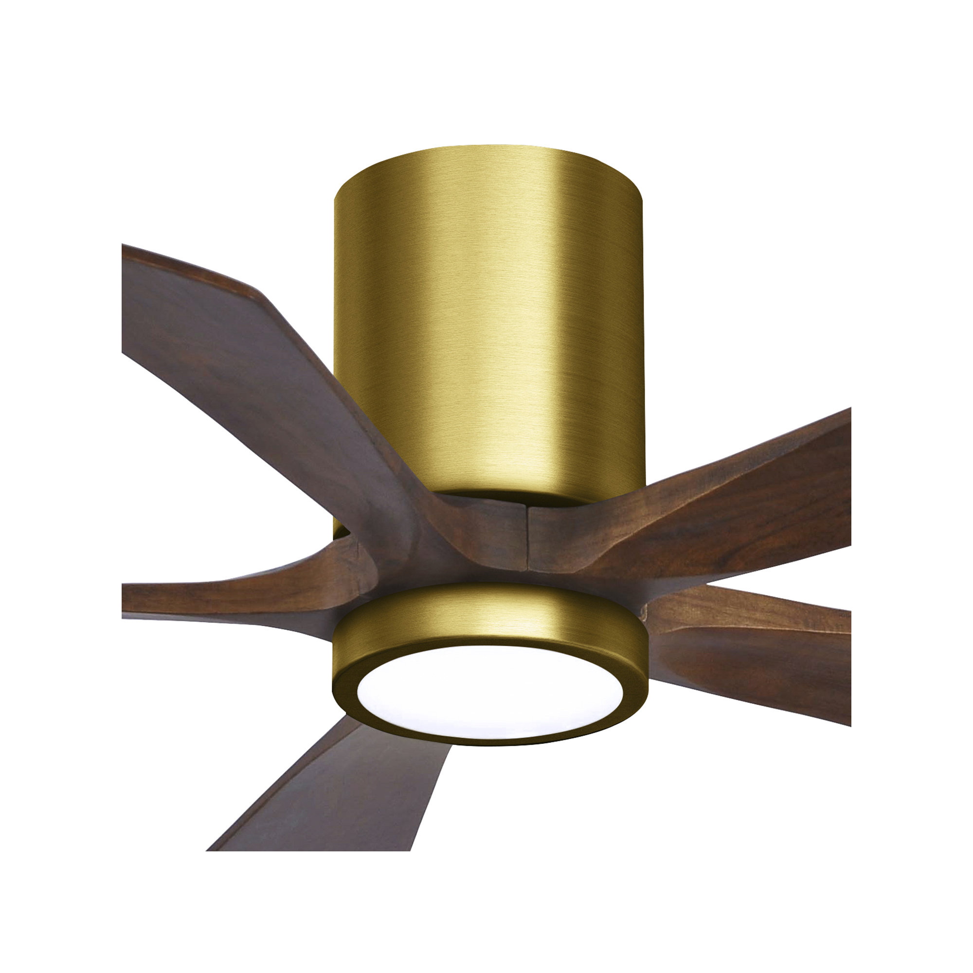 Irene 5 - Blade LED Ceiling Fan with Light Kit Included, Brushed Brass, 42", Walnut Tone
