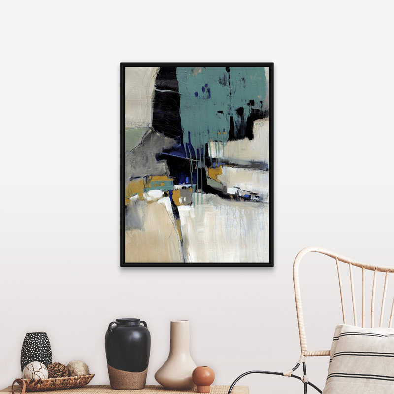 « Fluidity I » par Timothy e Toole, reproduction d’art, H 26 po x l 20 po x 1,75 po, Cadre noir
