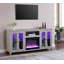 Console de meuble télé avec chauffage, lumière DEL et tablettes pour téléviseur de 65 po ou moins