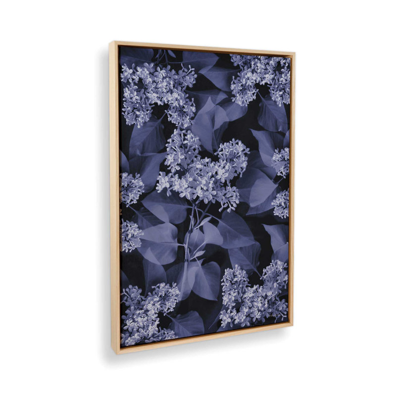 «Blooming in Indigo I» par Robin-Lee Vieira, reproduction d'art, 12 W x 18 H, Tan, Framed Canvas