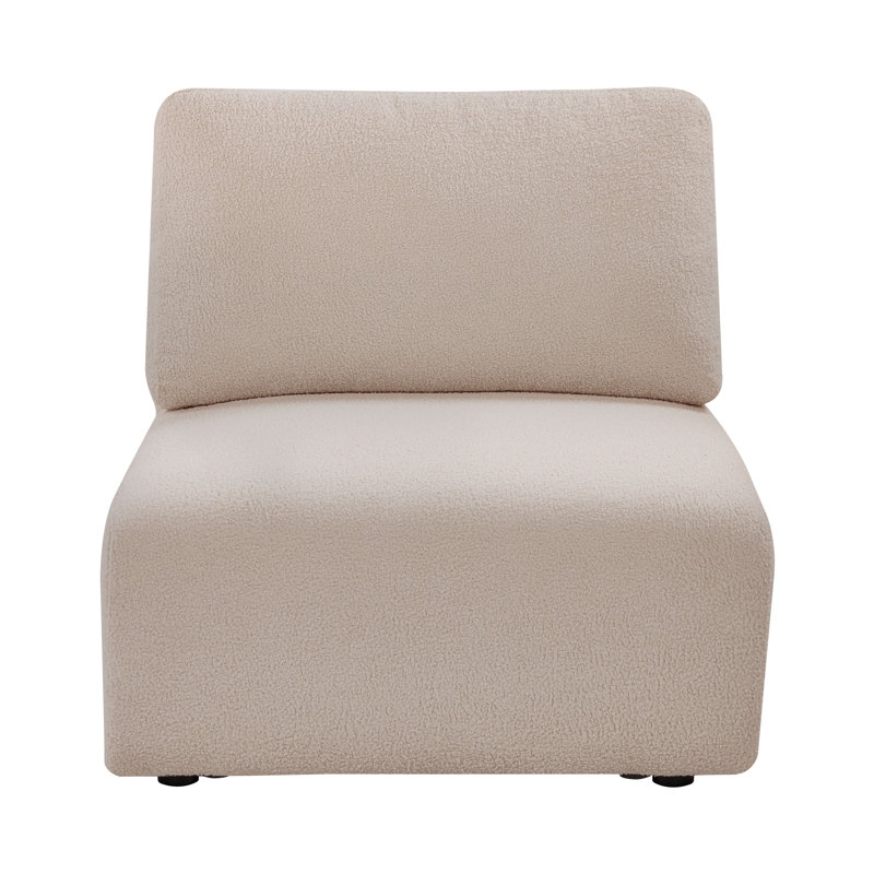 Beyza 1 Seater Seating Component, Beige Boucle