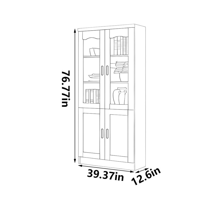 Frazee, (5 Shelves) 76.77"H x 39.37"W x 12.6"D