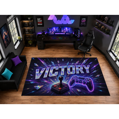 Tapis de jeu d'arcade très grand 6 pi 7 po x 9 pi 10 po Victory