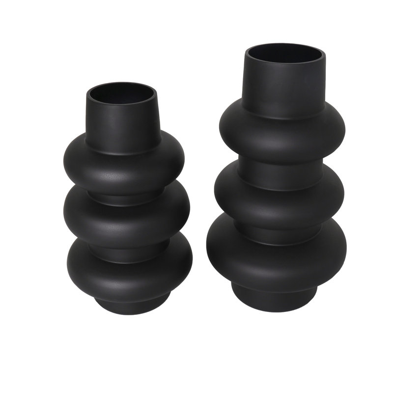 Ensemble de 2 vases de table en verre Mable, Noir