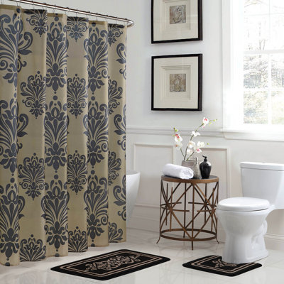 Bath Fusion Reverly Damask Shower Curtain with Hooks Included & Reviews ...