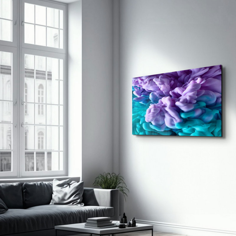 Élégante peinture murale en verre trempé de 13,8 po x 21,7 po | 100% verre trempé, épaisseur: 0,16 pouce | Imprimé UV pour des couleurs éclatantes | Parfait pour la décoration intérieure, le salon et les espaces de bureau