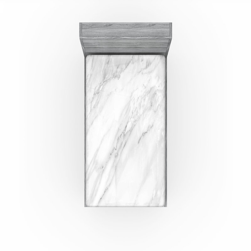 Drap-housse orange Ambesonne, Gris pâle / marbre blanc, Drap-housse pour lit simple TG