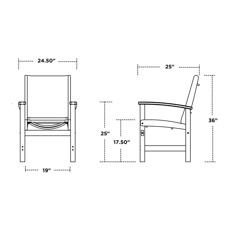 Chaise de salle à manger POLYWOOD Coastal, Blanc / gris ardoise