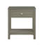 Table de chevet en bois taupe 23 po avec plateau en verre et tiroir Dylan
