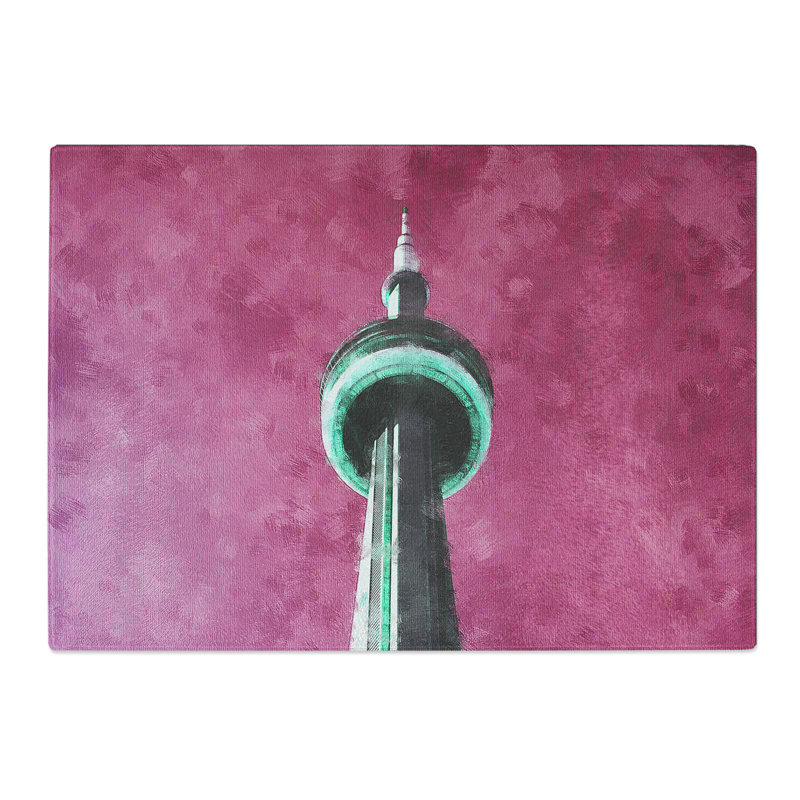 Tempered Glass CN Tower in Toronto Canada Abstract Chopping Board, 28.5 cm x 39 cm