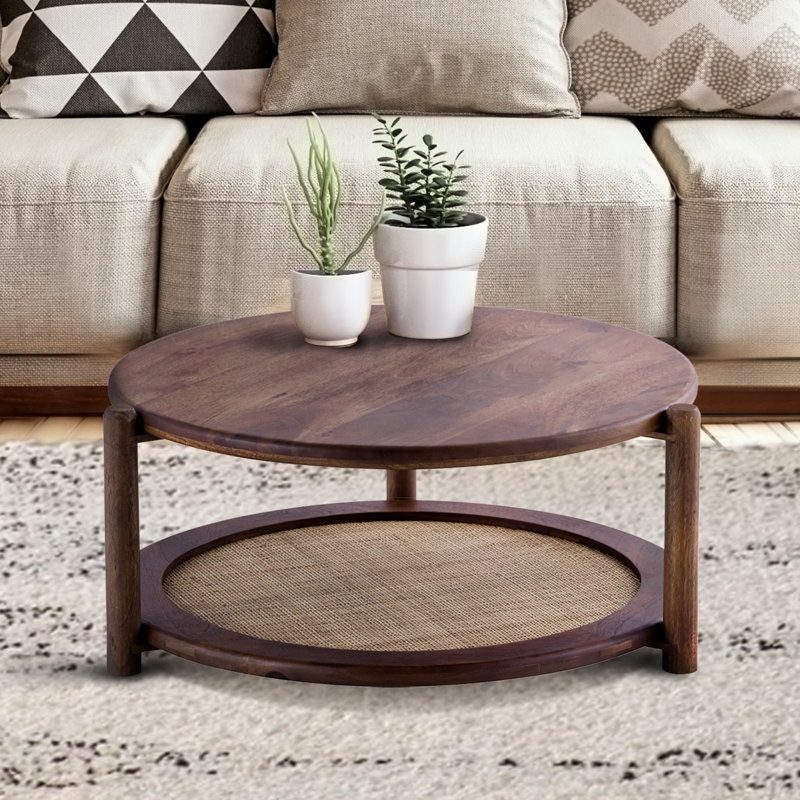 Avalon Walnut And Cane Side Table