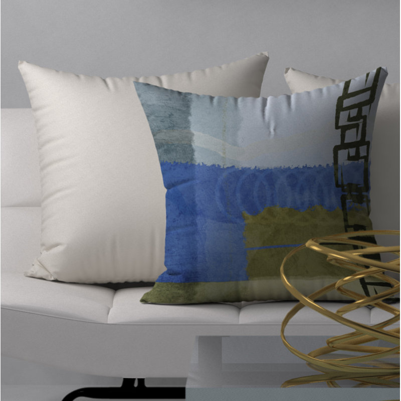 Abstract Reversible Throw Pillow, 18" x 18"