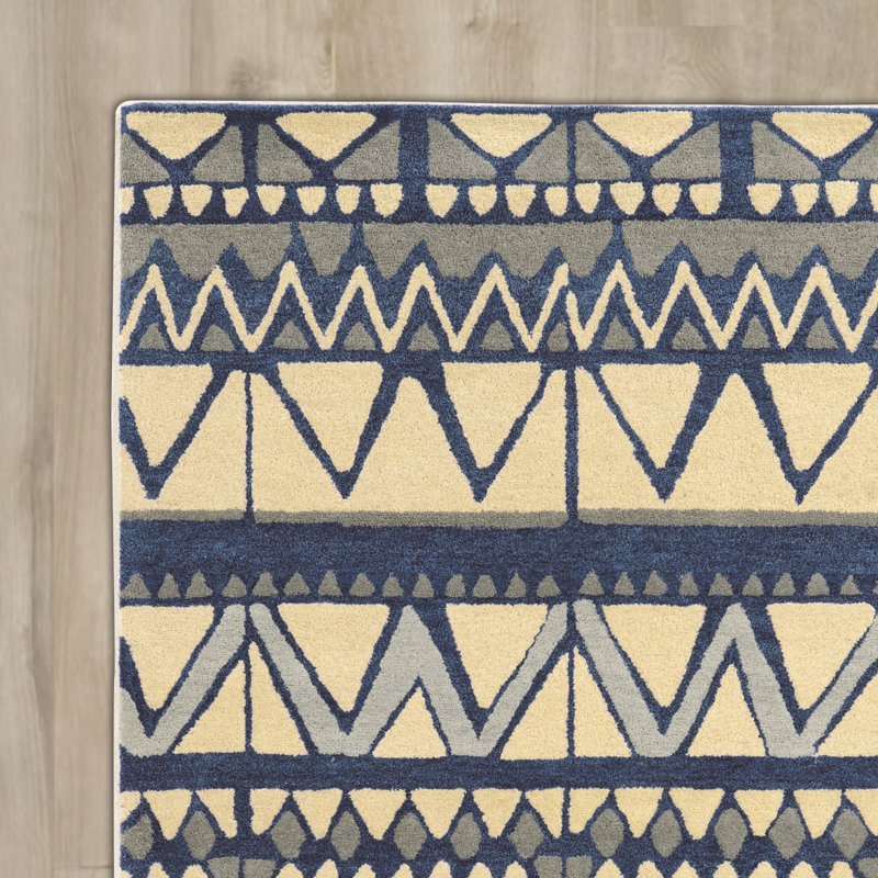 Kennedale Wool Geometric Indoor Rug, Rectangle 5' x 8'