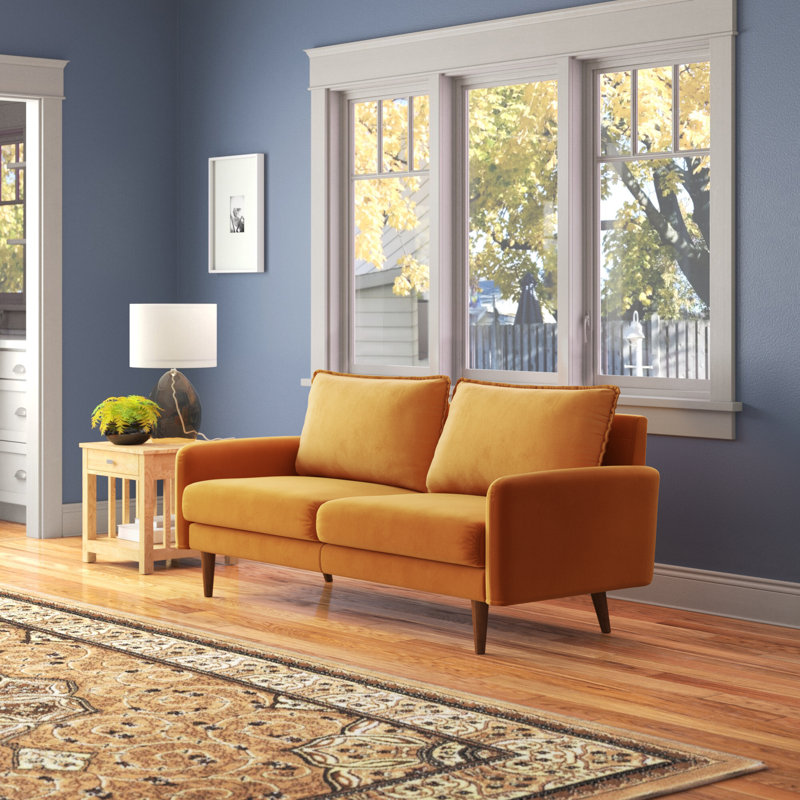 Estancia 72'' Velvet Sofa, Ginger Velvet