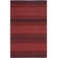 Tapis rayé rouge en laine et coton tissé à la main Cruz-145268741