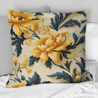  Floral Polyester Throw Pillow