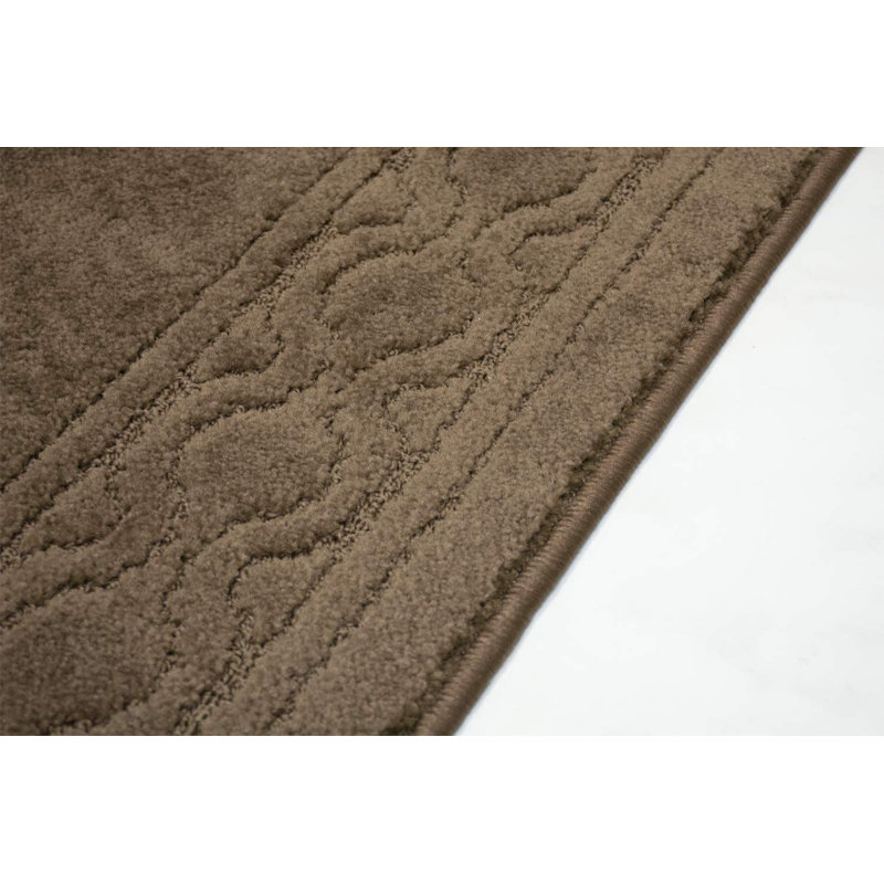 Machine Washable Anti-Slip Trellis Brown Rug, Rectangle 2'2" x 3'