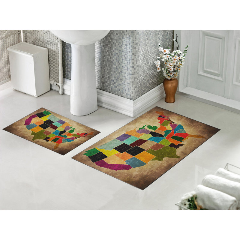 Ensemble de tapis de bain 2 pièces Dineshia