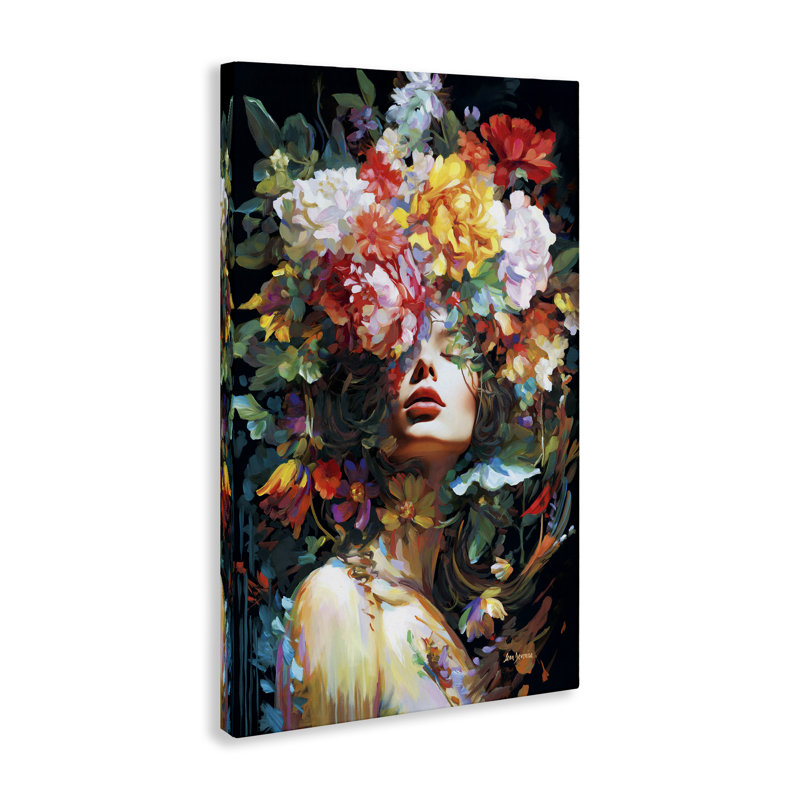  «Rose Bedecked Woman», art mural par Leon Devenice, H 36 po x l 24 po