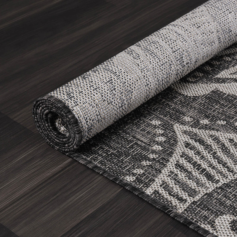 Tapis intérieur / extérieur gris Waikiki Noosa, Rectangle 9 pi x 12 pi