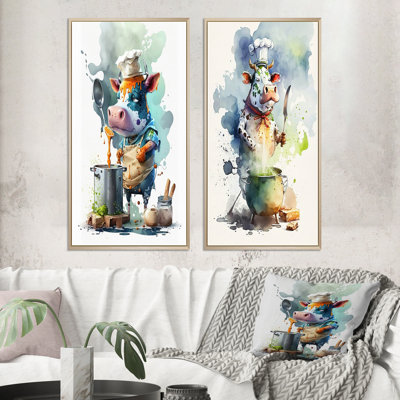 «Cuisson de la vache dans la cuisine», 2 pièces sur toile