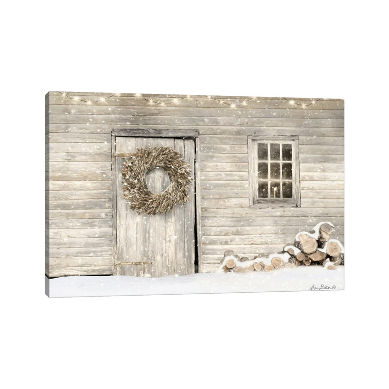 Old Farm Christmas by Lori Deiter - Wrapped Canvas Painting, 20.32 cm H x 30.48 cm W