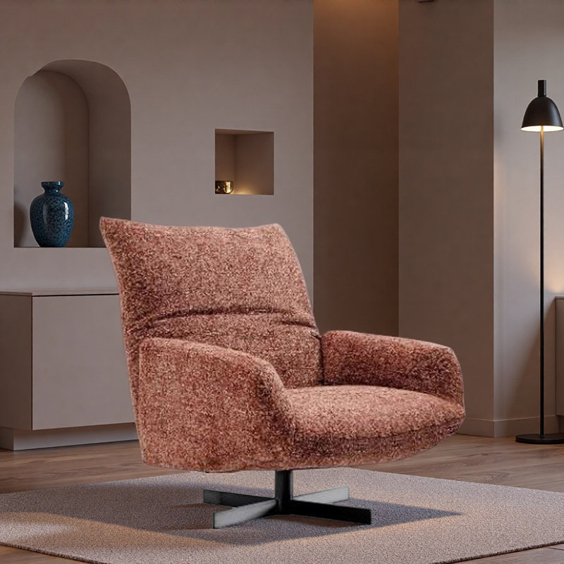 Fauteuil de loisir rotatif simple French French, Rouge / Orange