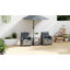 Ensemble de meubles de patio 5 pièces avec coussins repose-pieds, gris / crème-696206589