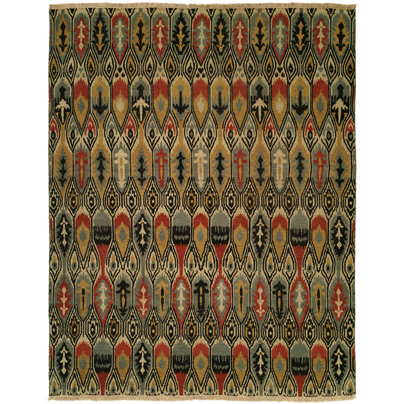Wool Ikat Area Rug, Round 6'