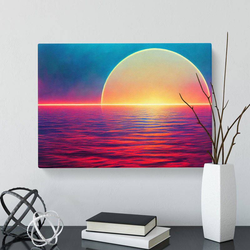 Ocean Sun Abstract - Wrapped Canvas, 50cm H x 76cm W x 3cm D