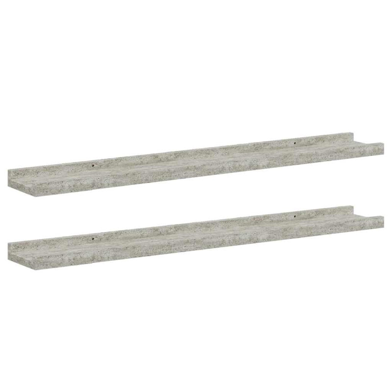 Wall Shelf Floating Shelf Wall Mounted Display Shelf for Photo Frame, Concrete Gray, 1.2'' H x 31.5'' W x 3.5'' D