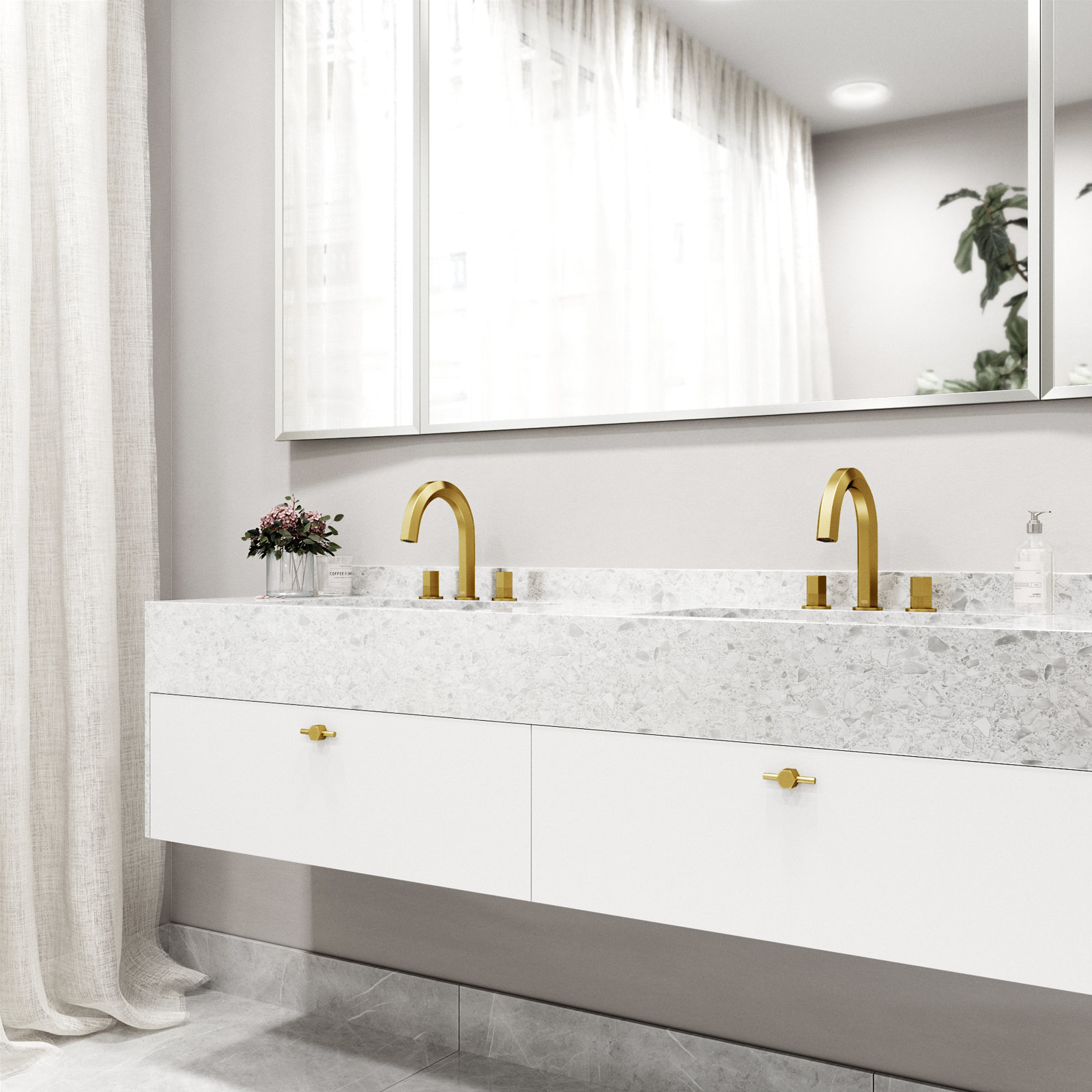 Hart Widespread Bathroom Faucet, Matte Brushed Gold