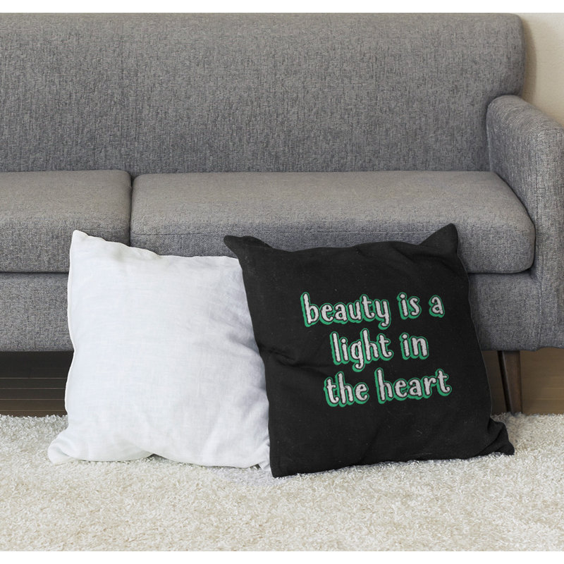 Coussin de sol de beauté inspirant, H 28 po x l 28 po, Vert