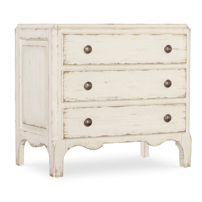 Americana Three-Drawer Nightstand, Cream/Beige