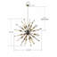 Lustre étoile Spoutnik 24 lumières Rucki