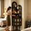 Armoire d'appoint moderne en bois massif noir-1133534394