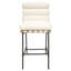 Tabouret de bar Oropeza en cuir authentique ivoire moderne sur structure en métal