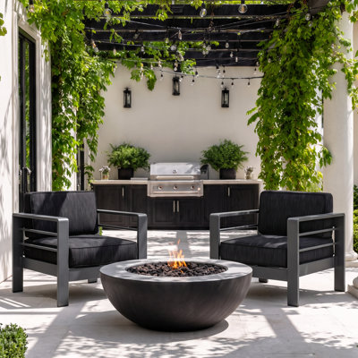 Caggiano Patio Aluminum Chair with Cushions