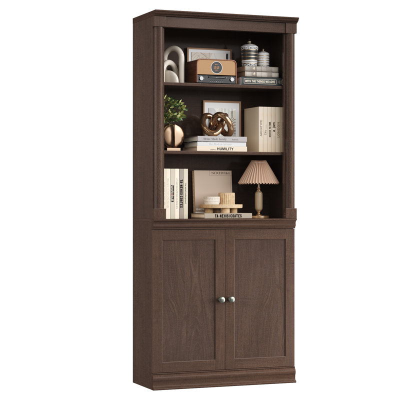 Bibliothèque standard avec rangement H 71 ", Brun