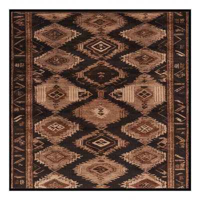 Machine Washable Persian Black Area Rug