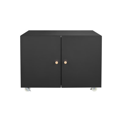 Office Furniture Copier Cabinet BLACK 2 Door Steel Copier Stand Mobile Pedestal File Printer Stand