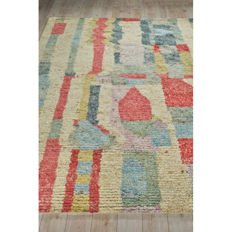 Marrakesh hand-knotted Wool Red/Yellow/Multi Area Rug, 9'X12'