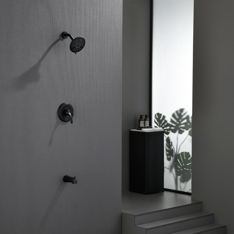 HOME SHOW Shower System Set with 6 Inch Rain Shower Head and 5 Settings Spray head Shower
