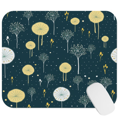Botanical Dendelion Flowers V Cottage Gaming Cute Office Laptop Desk Pad Gift Mat Square Rectangle Non-Slip Mousepad