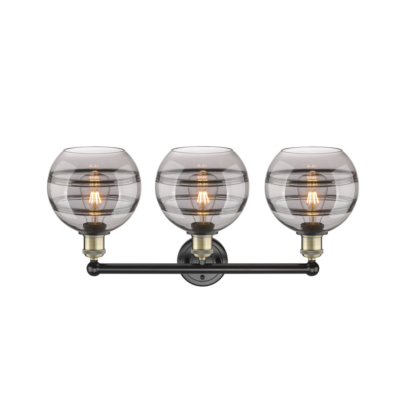 Bienes 3 - Light Dimmable Vanity Light, Black Antique Brass, Light Smoke